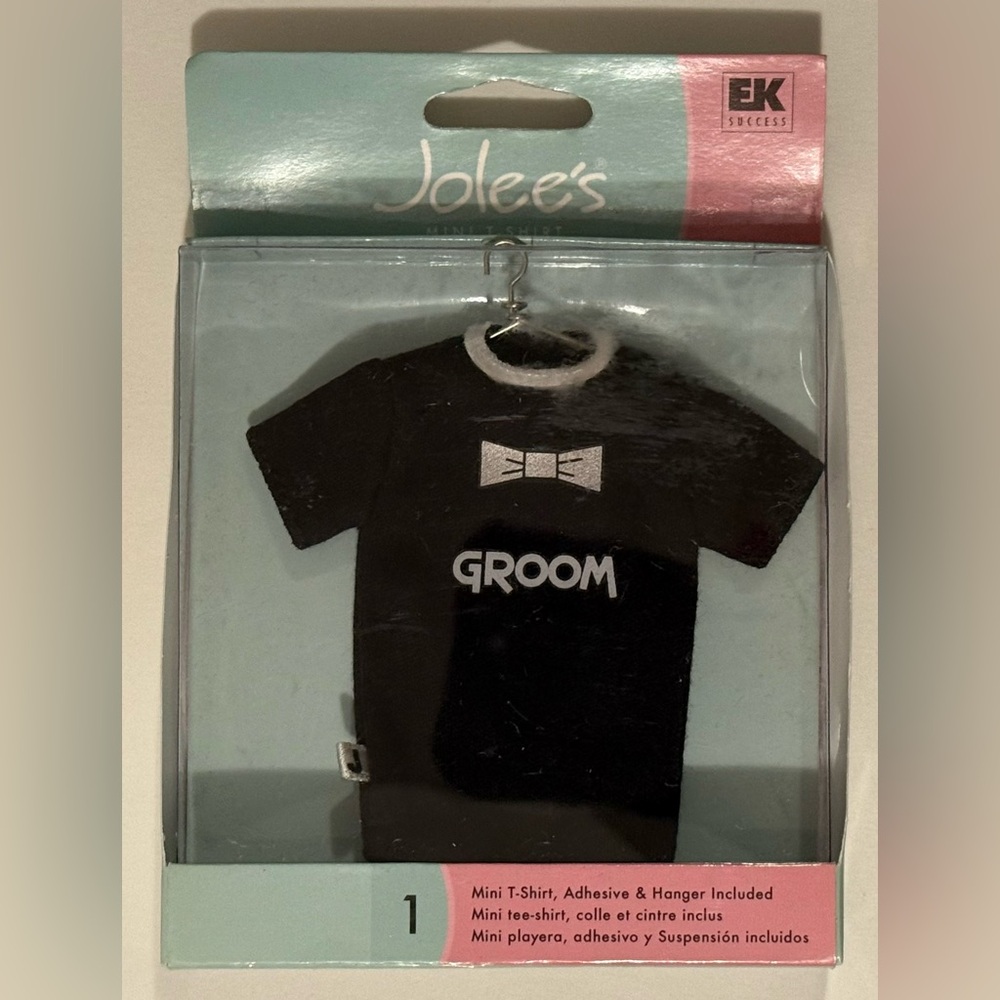EK Success Jolee's Black Mini Hanging T-Shirt Groom Scrapbooking Ornament